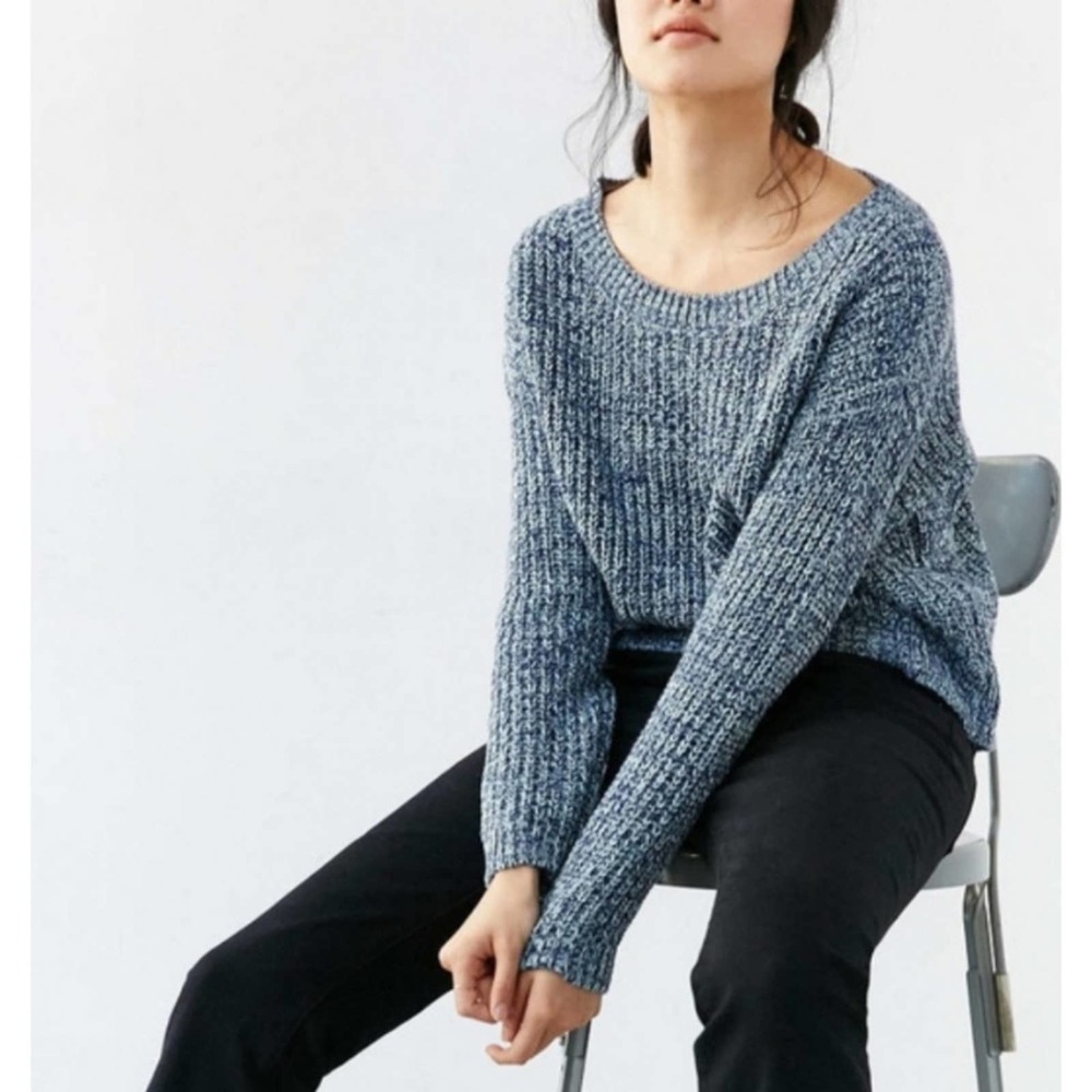 UO bdg Dani blue cable knit sweater